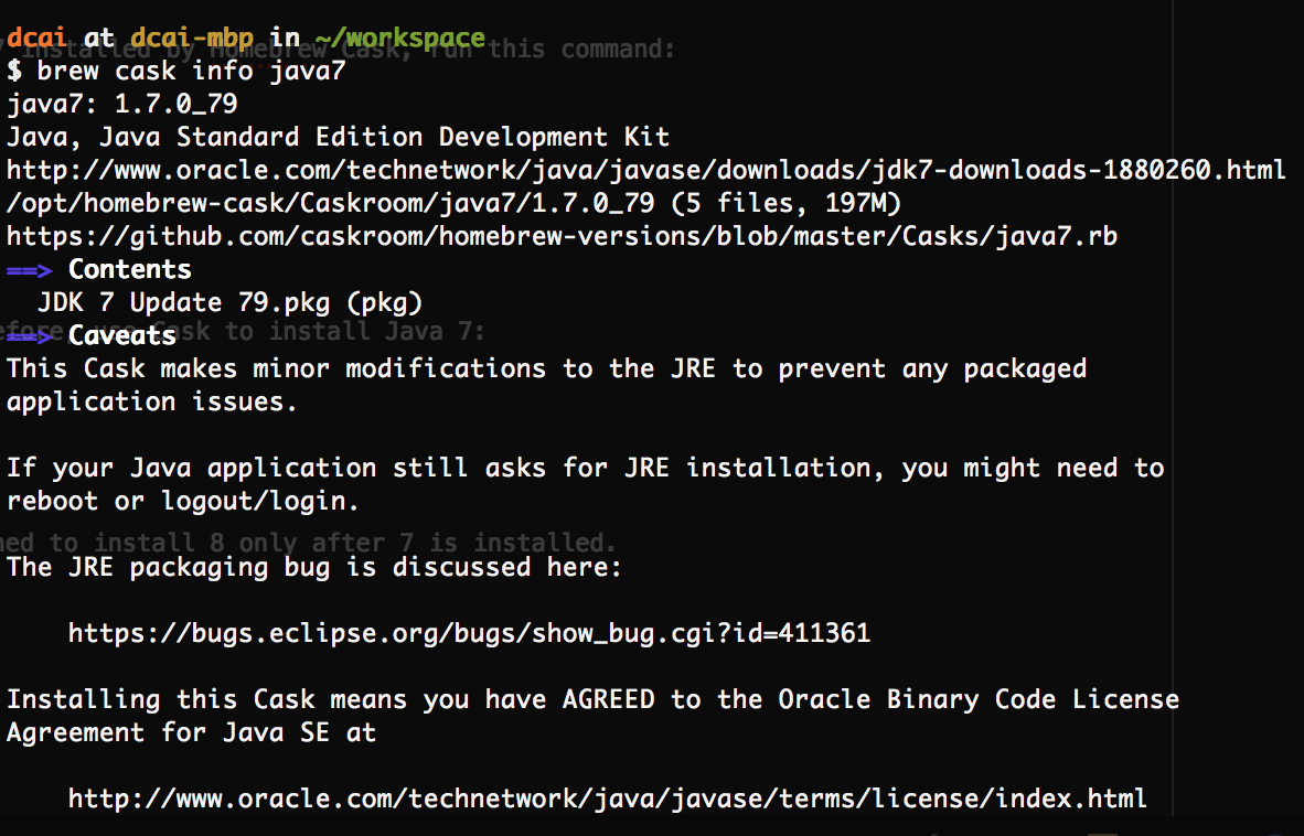 how to brew cask install java7